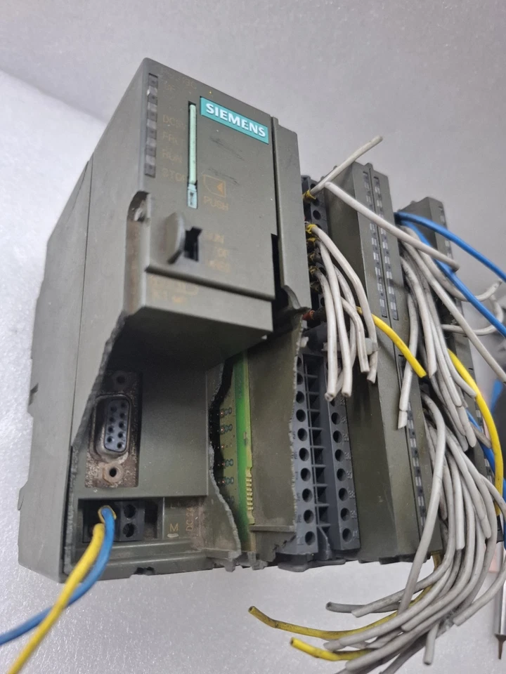 COSMETIC DAMAGED SIEMENS S7 CPU313+MEMORY WITH MODULE PLC SET TESTED AS PHOTOS